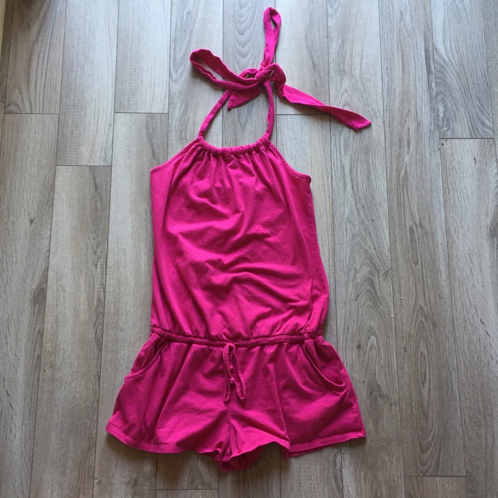 HP✨ Pink Halter Romper with Pockets: Size Small